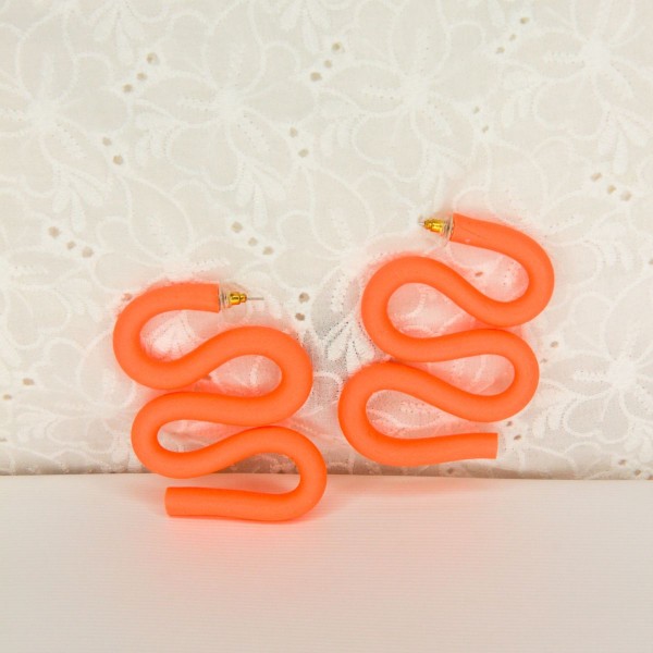 Neon Orange Squiggles